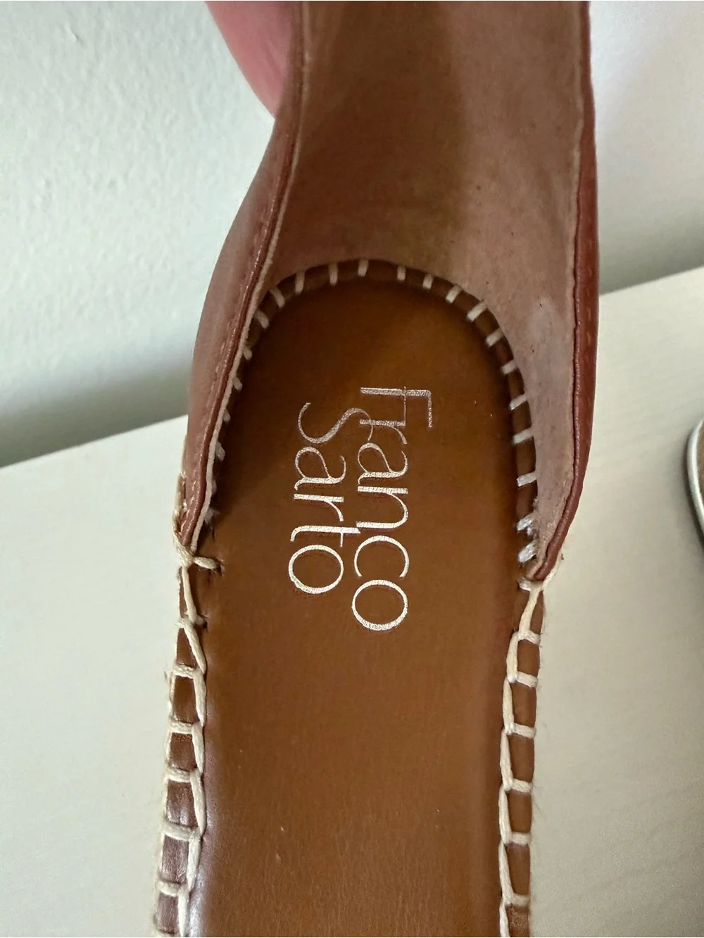 Franco Sarto Tan Brown Espadrille Wedge Sandals